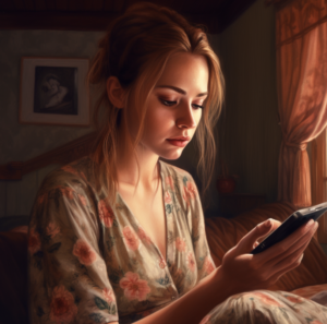 Woman looking at phone