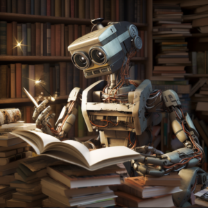 Robot reading books