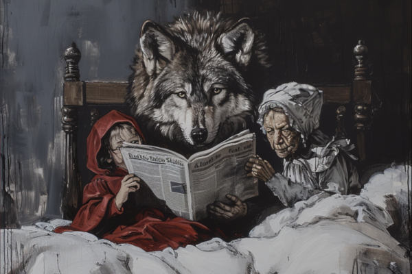 The Big Bad Wolf, Little Red Riding Hood, and granny