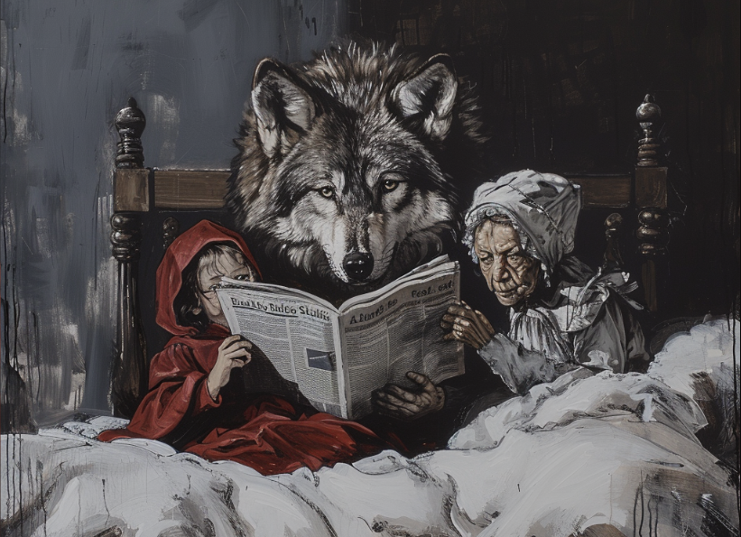 The Big Bad Wolf, Little Red Riding Hood, and granny