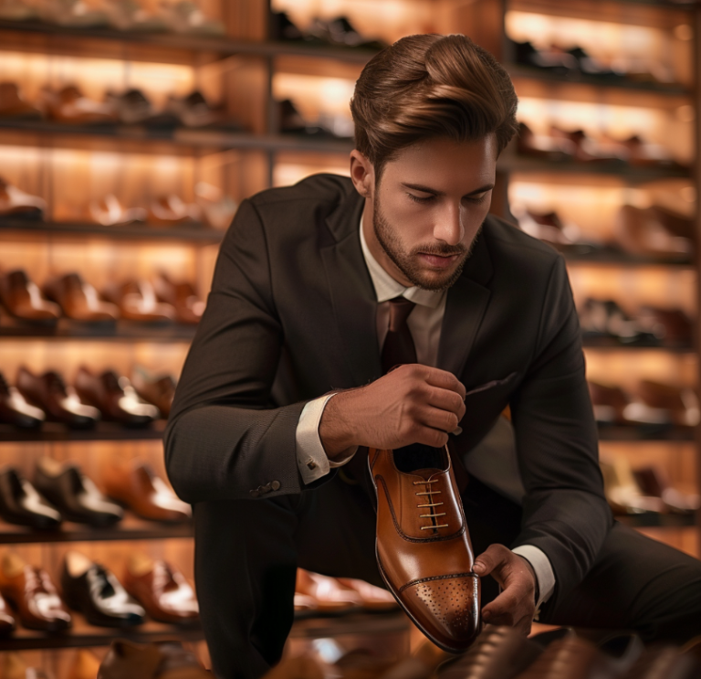 Man with brown shoes