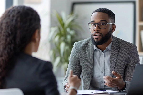 Man in job interview