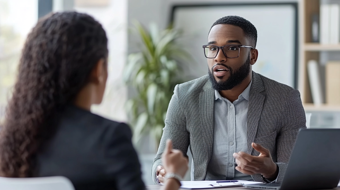 Man in job interview