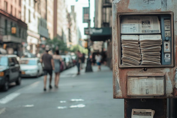 coin-operated newspaper box