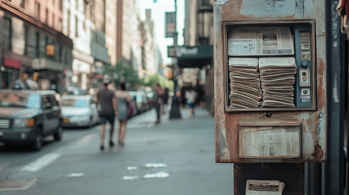 coin-operated newspaper box