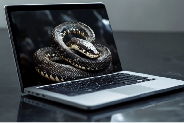 snake in laptop