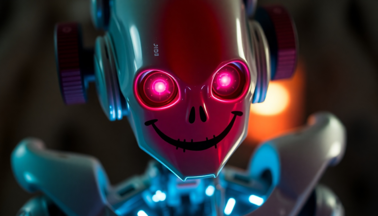 scary smiley android face