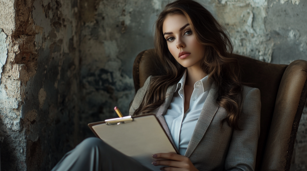 woman in her quiet chair