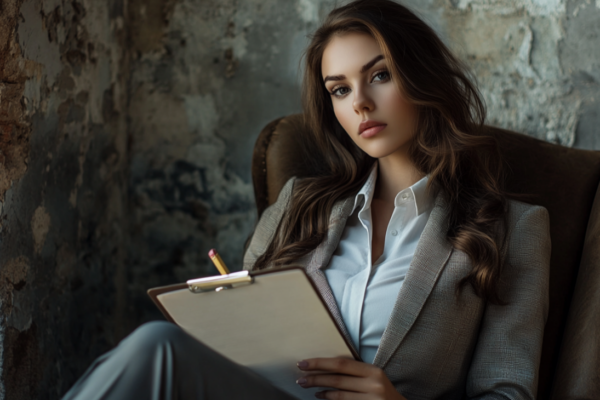 woman in her quiet chair