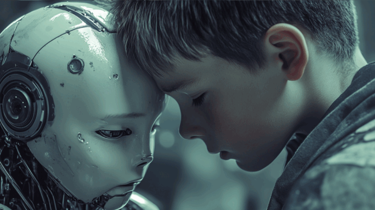 Child with robot