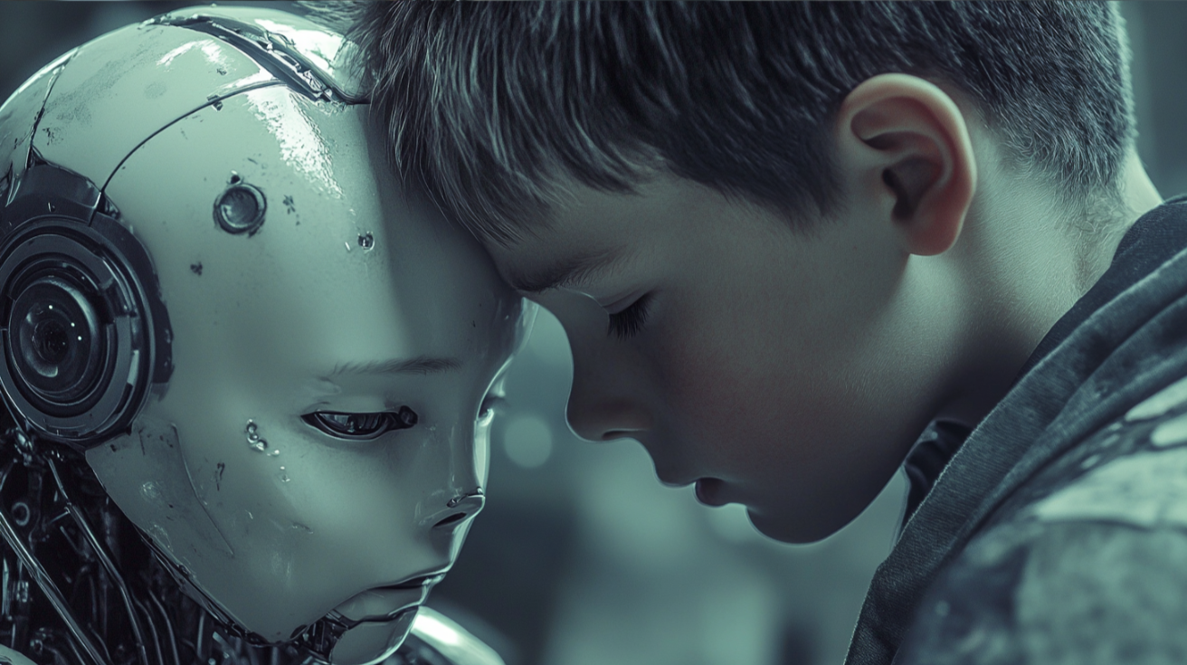 Child with robot
